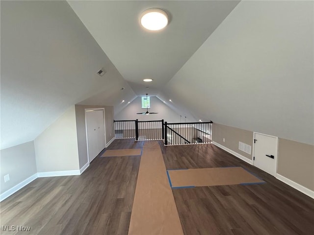 17204 Maple Heights Blvd, Maple Heights, OH 44137 - bonus room featuring ceiling fan, vaulted ceiling, and wood finished floors