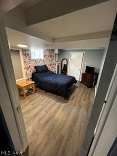 bedroom featuring light hardwood / wood-style flooring