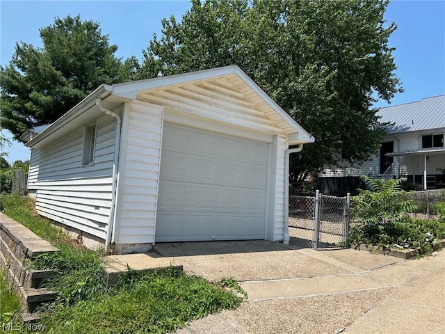 view of garage