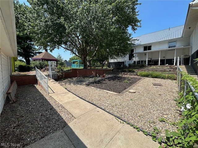 view of yard with a gazebo