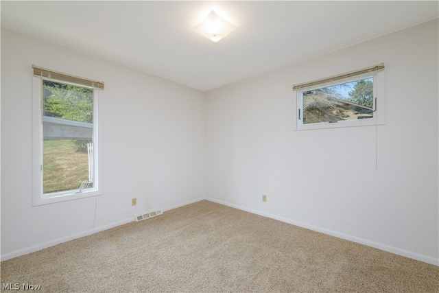 carpeted empty room with a healthy amount of sunlight