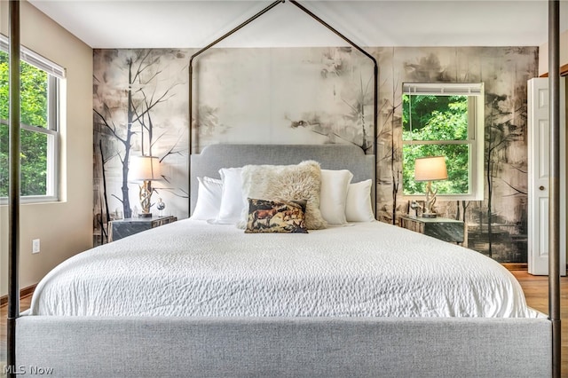 bedroom featuring hardwood / wood-style flooring