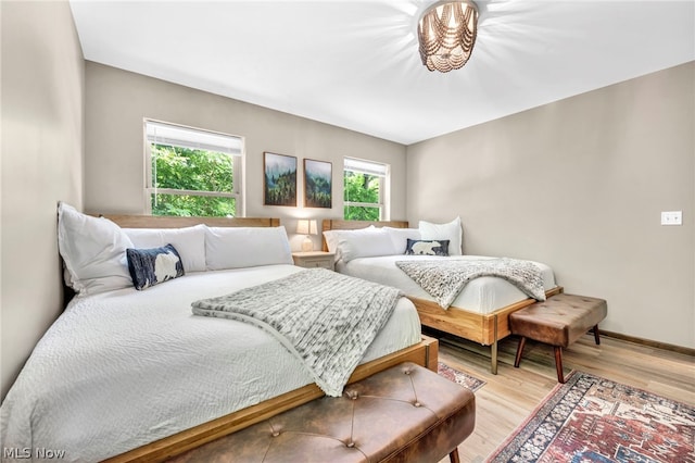 bedroom featuring light hardwood / wood-style flooring