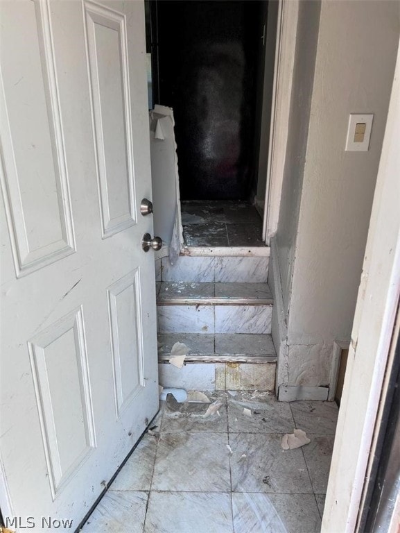 interior space with light tile patterned flooring