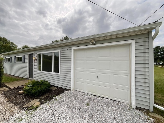 view of garage