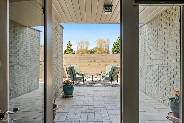 view of patio with fence