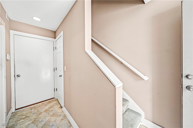 interior space featuring light tile patterned floors