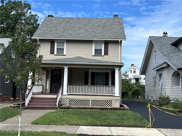 view of front of house with covered porch