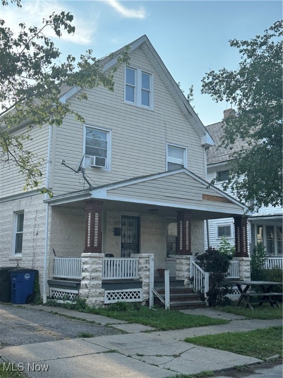 view of front of property with a porch