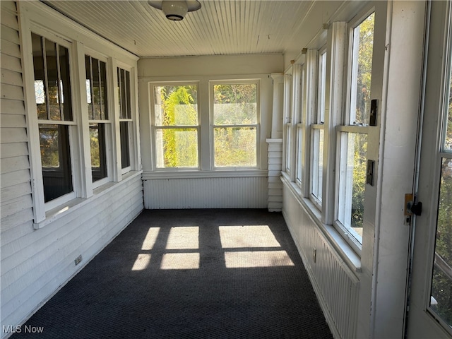 view of unfurnished sunroom