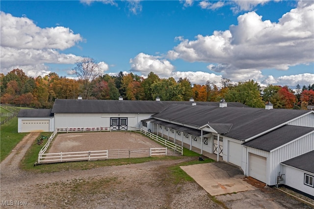 exterior space featuring a garage