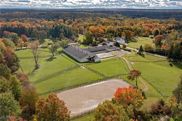 bird's eye view featuring a rural view