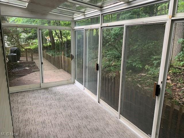 view of unfurnished sunroom