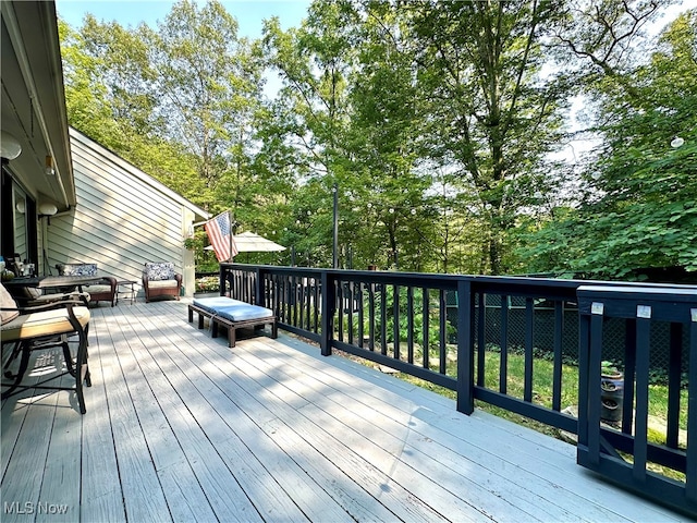 view of wooden deck