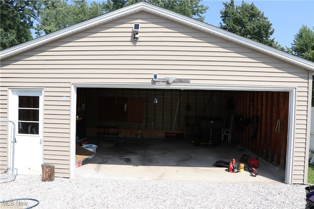 view of garage