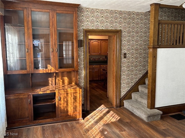 interior space featuring dark hardwood / wood-style floors