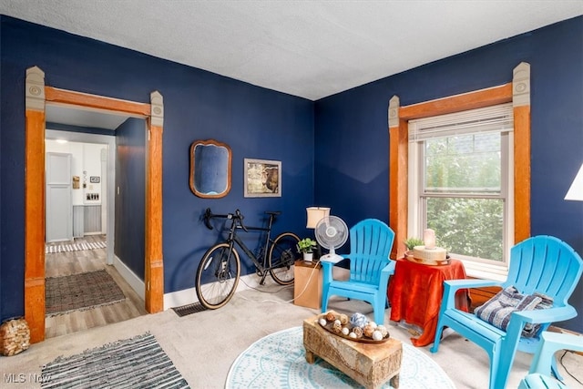 living area featuring hardwood / wood-style flooring