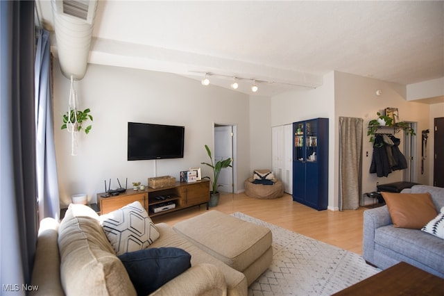 living room with light wood-type flooring