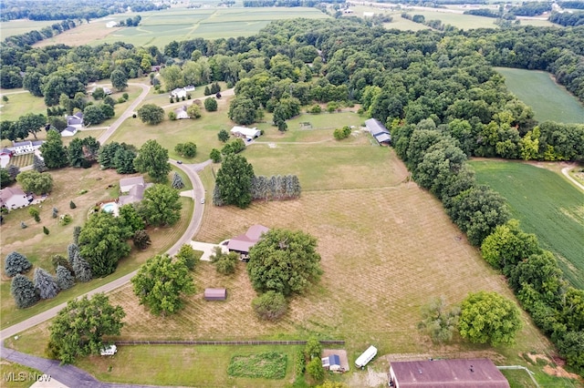 drone / aerial view featuring a rural view