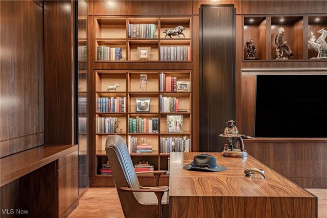 office featuring light wood-type flooring