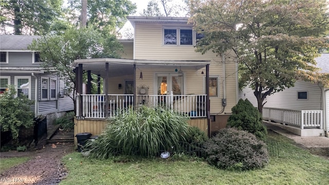 view of front facade featuring covered porch