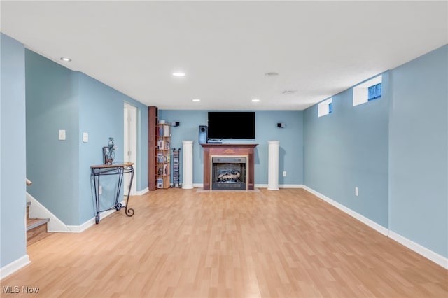 living room featuring light hardwood / wood-style floors