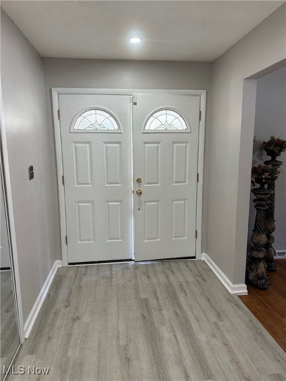 entryway featuring light hardwood / wood-style flooring