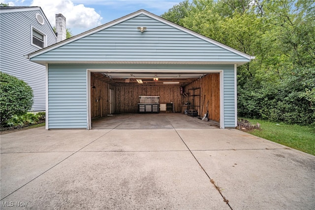 view of garage