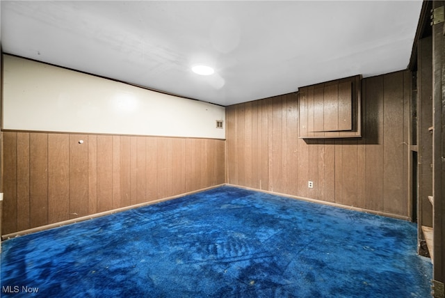 basement with carpet floors