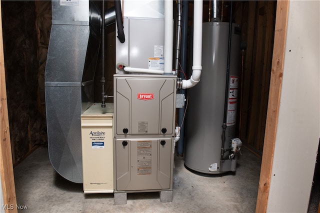 utilities featuring gas water heater