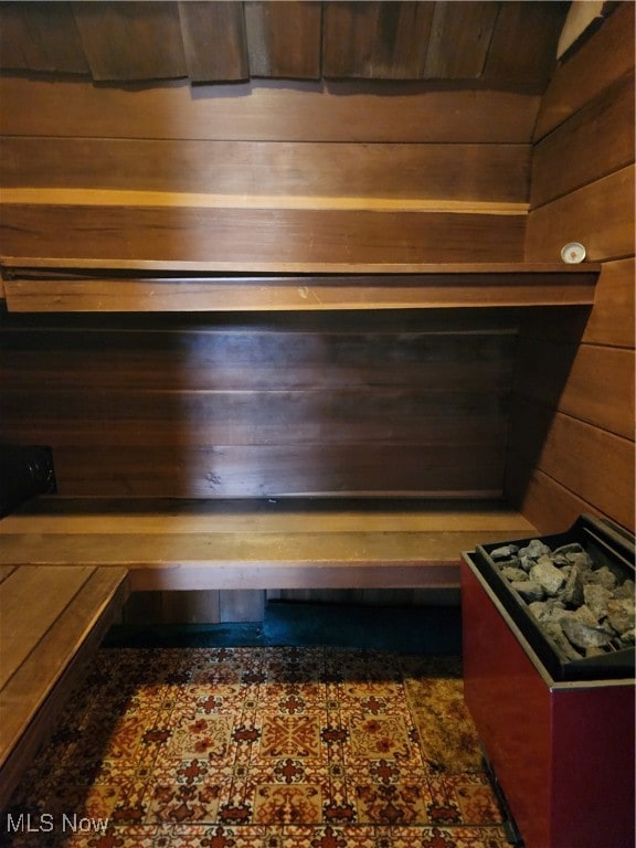 view of sauna