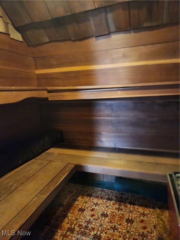 view of sauna