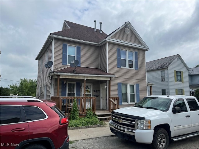 view of front of home with covered porch