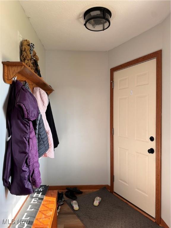 doorway to outside featuring hardwood / wood-style flooring