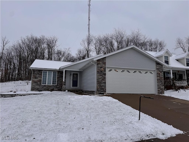 view of front of home featuring a garage