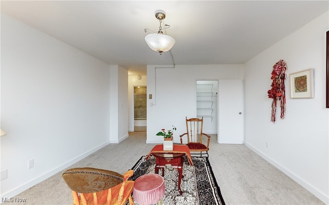 view of carpeted dining space