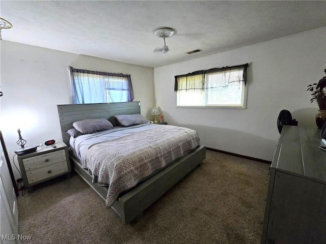 780 Mcgill Rd, Vincent, OH 45784 - bedroom featuring carpet floors, baseboards, visible vents, and a textured ceiling