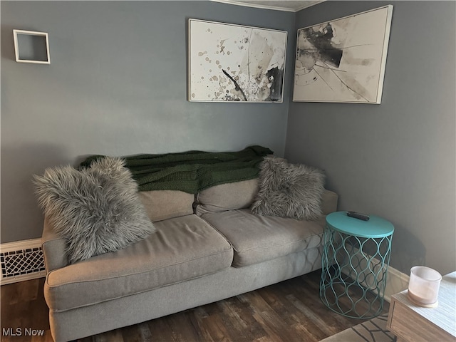 living room featuring hardwood / wood-style flooring