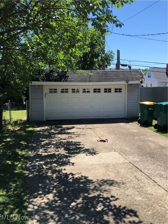 view of garage