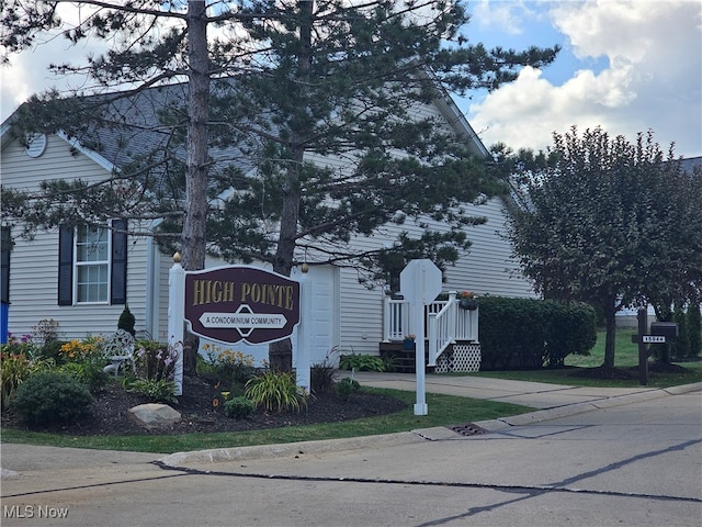 view of community sign