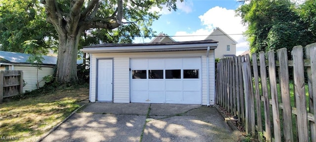 view of garage