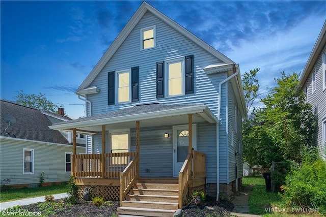 view of front of property with a porch