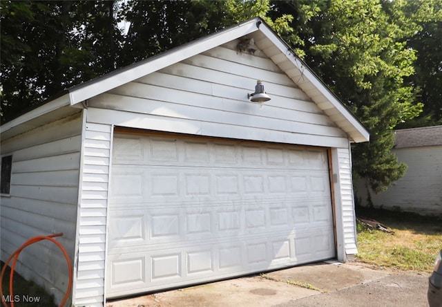 view of garage