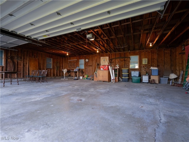 garage featuring a garage door opener