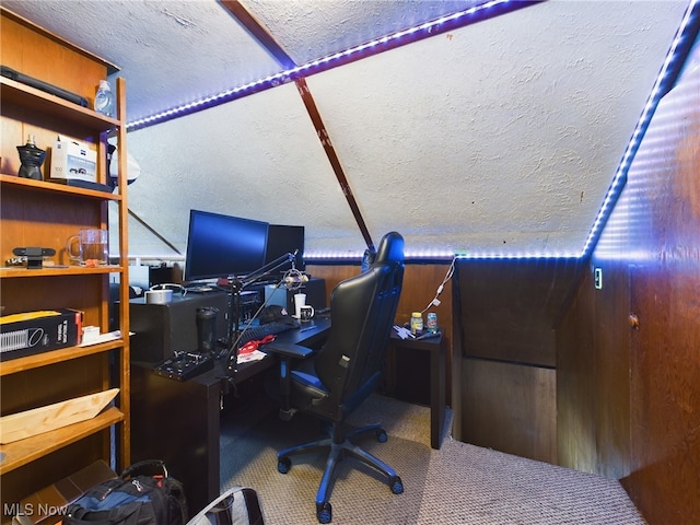 office featuring a textured ceiling