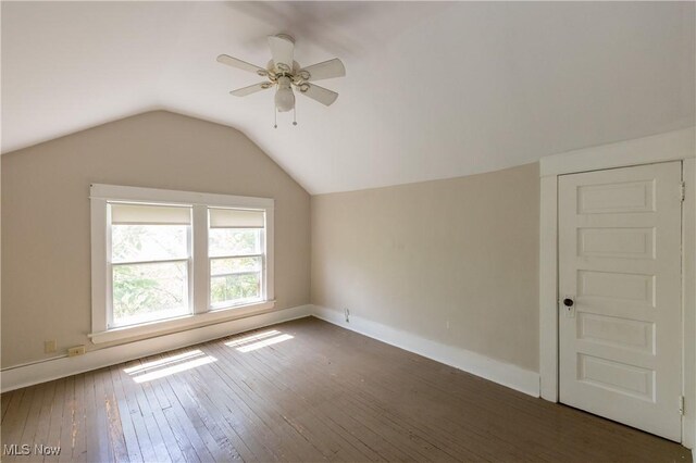 2572-2574 Mayfield Rd, Cleveland Heights, OH 44106 - bonus room featuring hardwood / wood-style floors, a ceiling fan, and lofted ceiling