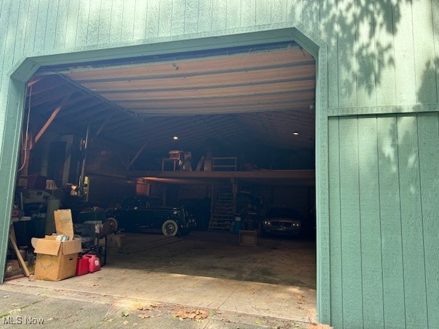 view of garage