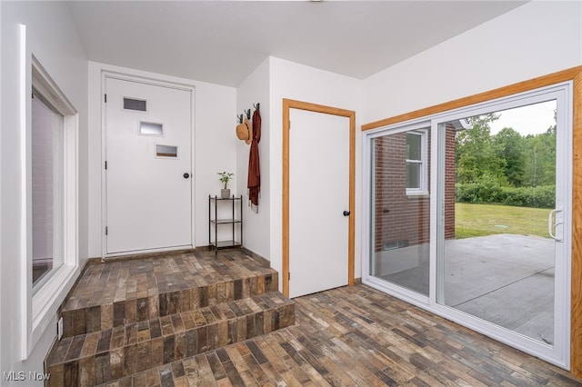 entrance foyer with hardwood / wood-style flooring