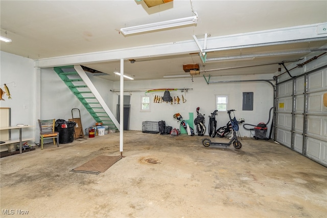 garage featuring electric panel