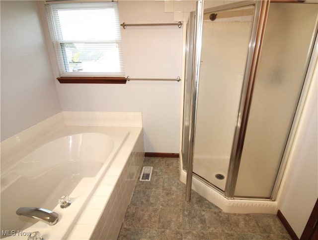 bathroom with plus walk in shower